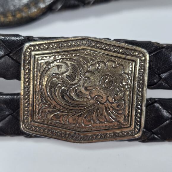 Justin Belt Womens 32 Brown Double Rope Braid Conchos Western Top Grain Cowhide main image 7